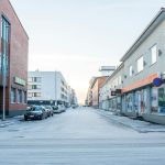 Streets of Rovaniemi, a city in Lapland, Finland